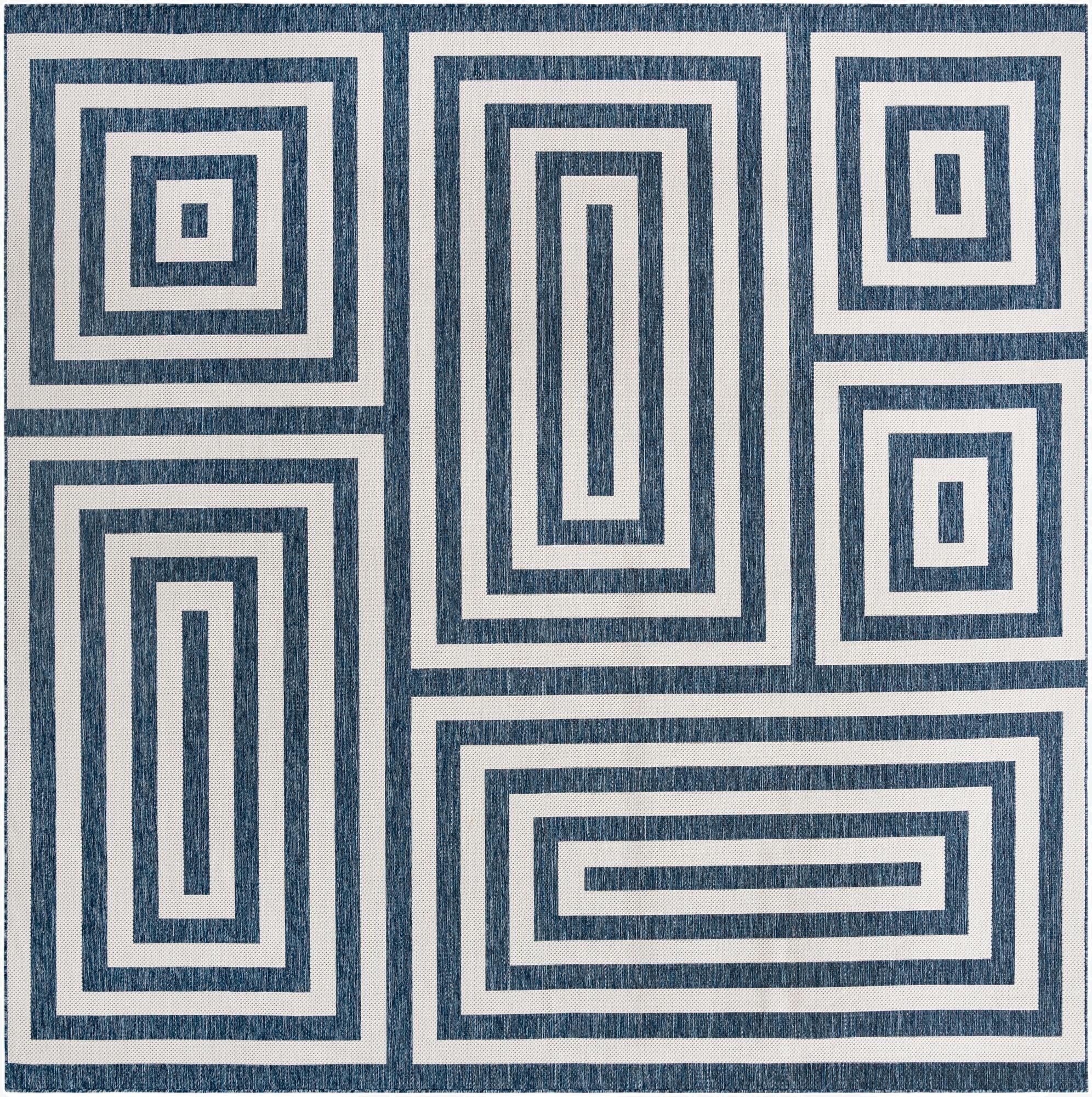  13' x 13'  Washable Modern Indoor / Outdoor Square Rug