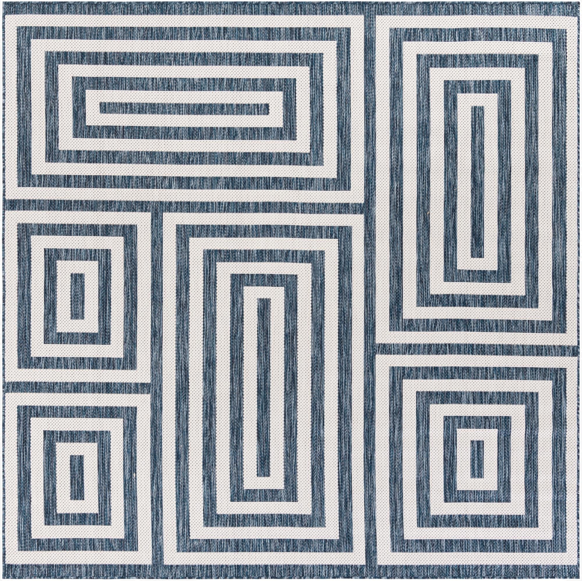  7' 10 x 7' 10  Washable Modern Indoor / Outdoor Square Rug