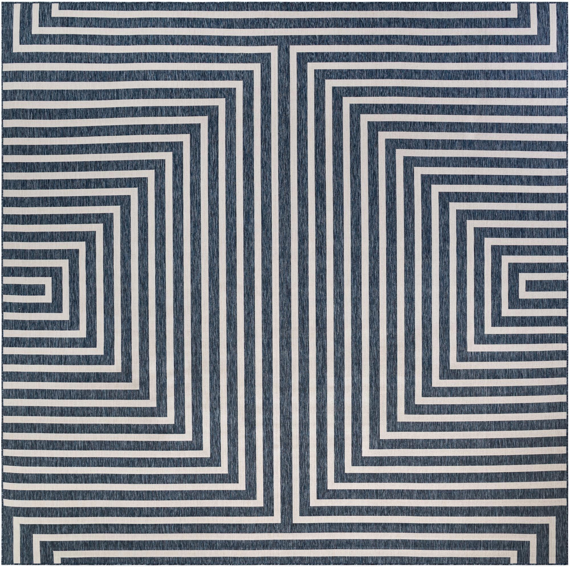  13' x 13'  Washable Modern Indoor / Outdoor Square Rug