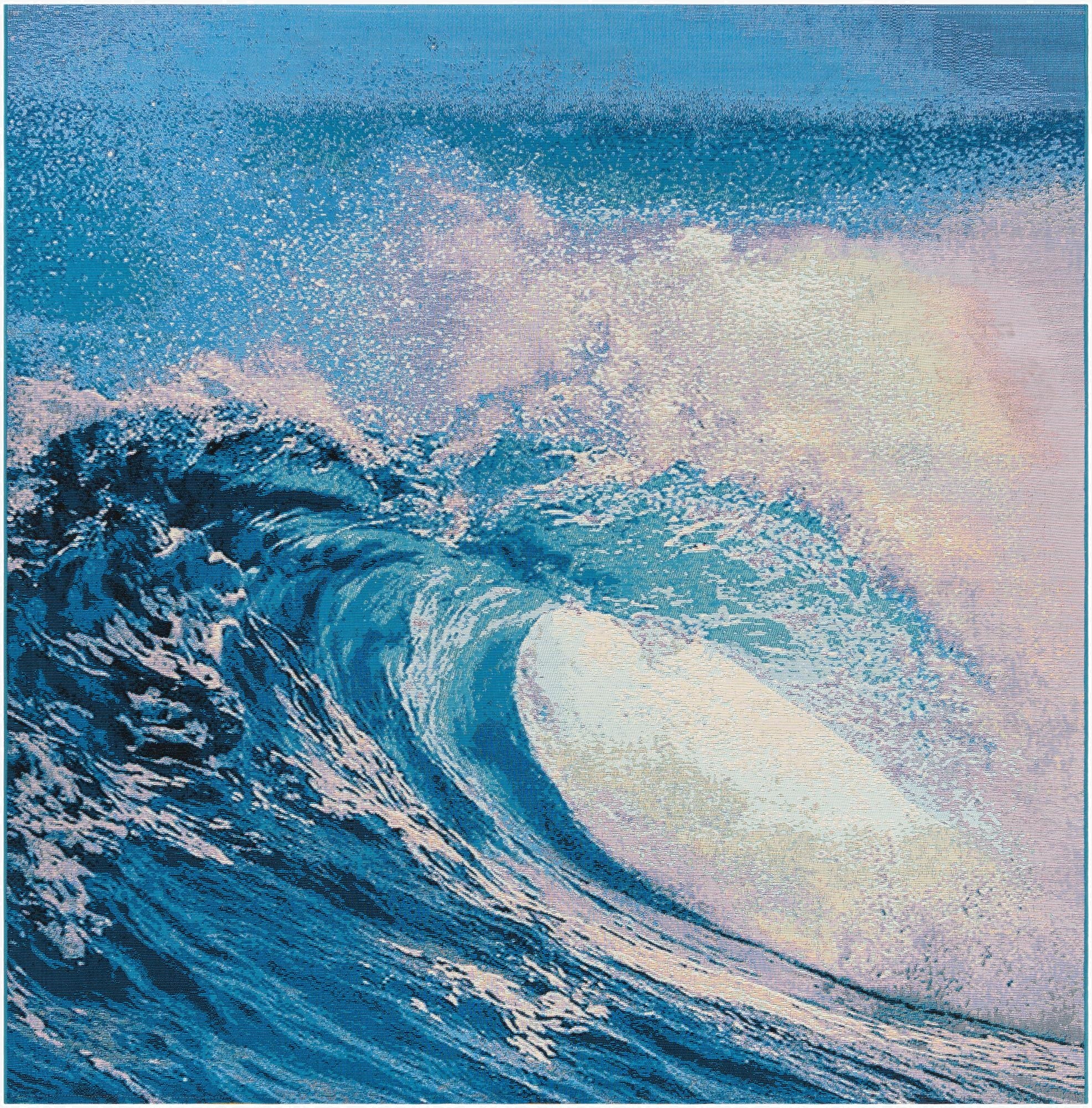  7' 10 x 7' 10  Washable Modern Indoor / Outdoor Square Rug