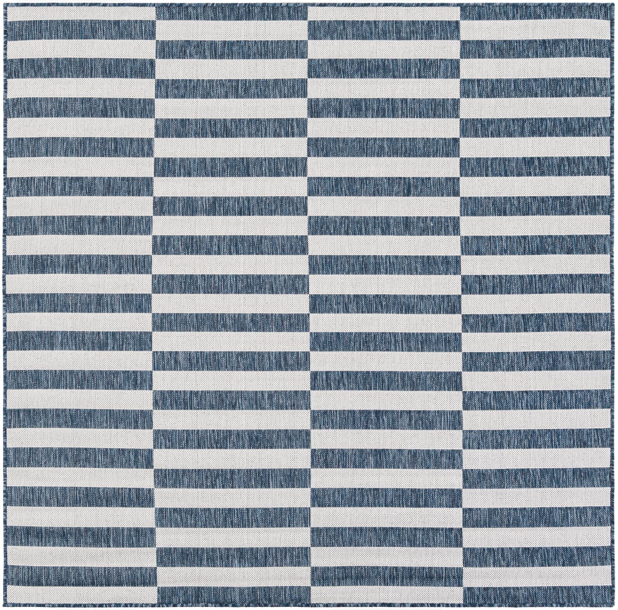  6' x 6'  Washable Ribbon Indoor / Outdoor Square Rug