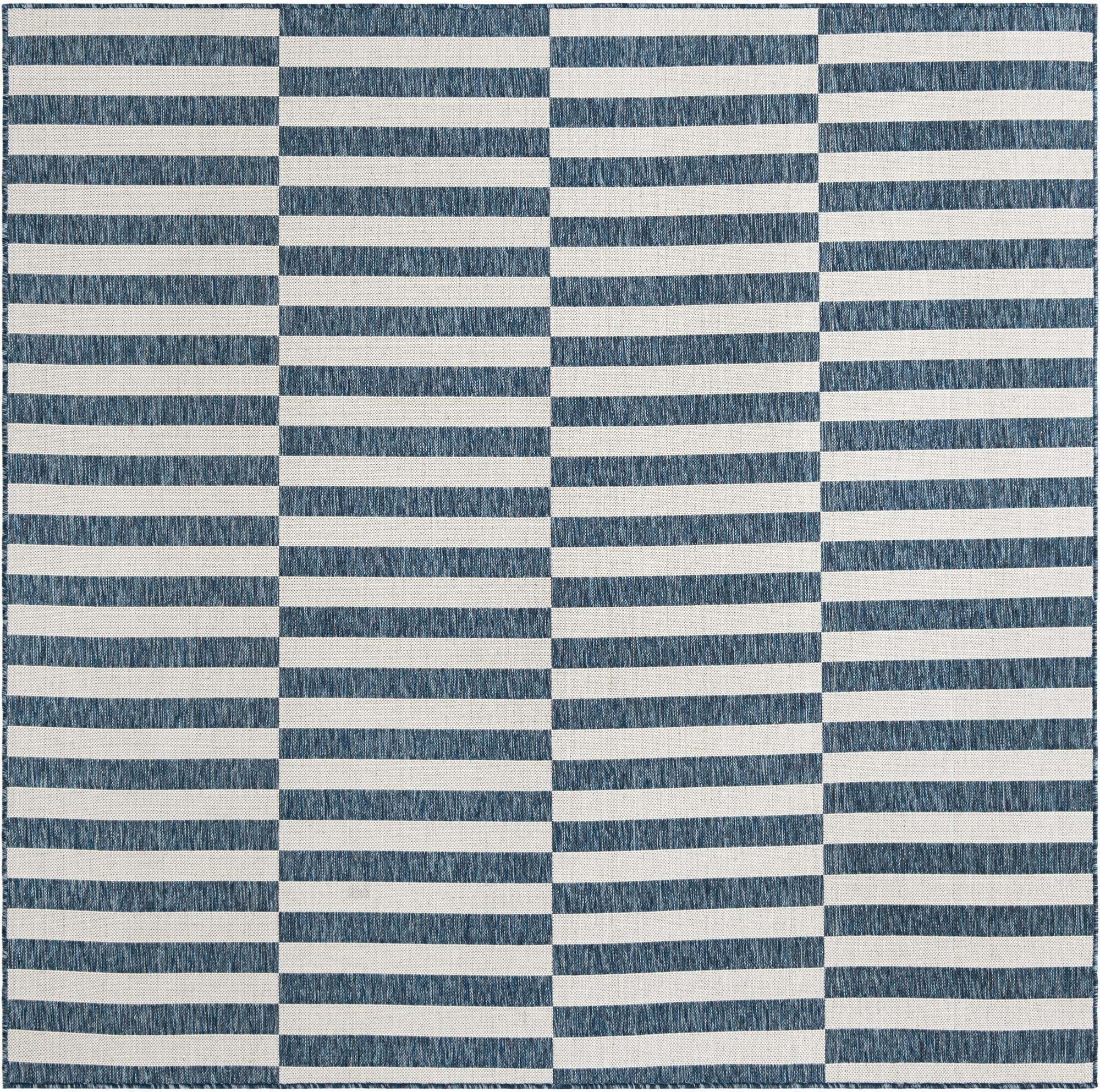  7' 10 x 7' 10  Washable Ribbon Indoor / Outdoor Square Rug