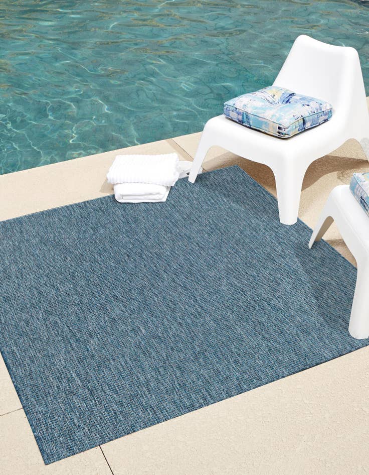 Detail image of  10' x 10'  Washable Solid Indoor / Outdoor Square Rug
