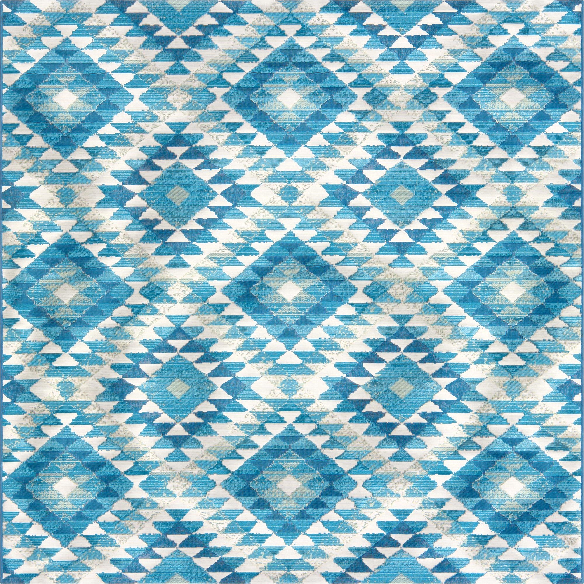  6' x 6'  Washable Southwestern Indoor / Outdoor Square Rug