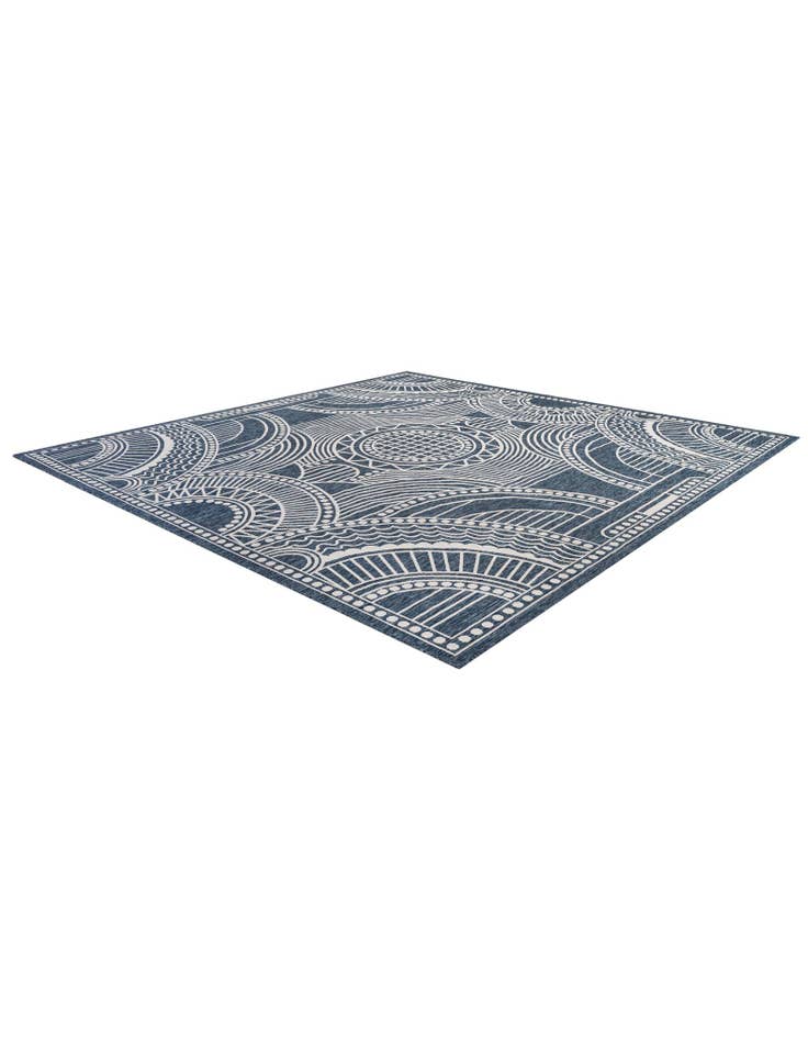 Detail image of  13' x 13'  Washable Traditional Indoor / Outdoor Square Rug