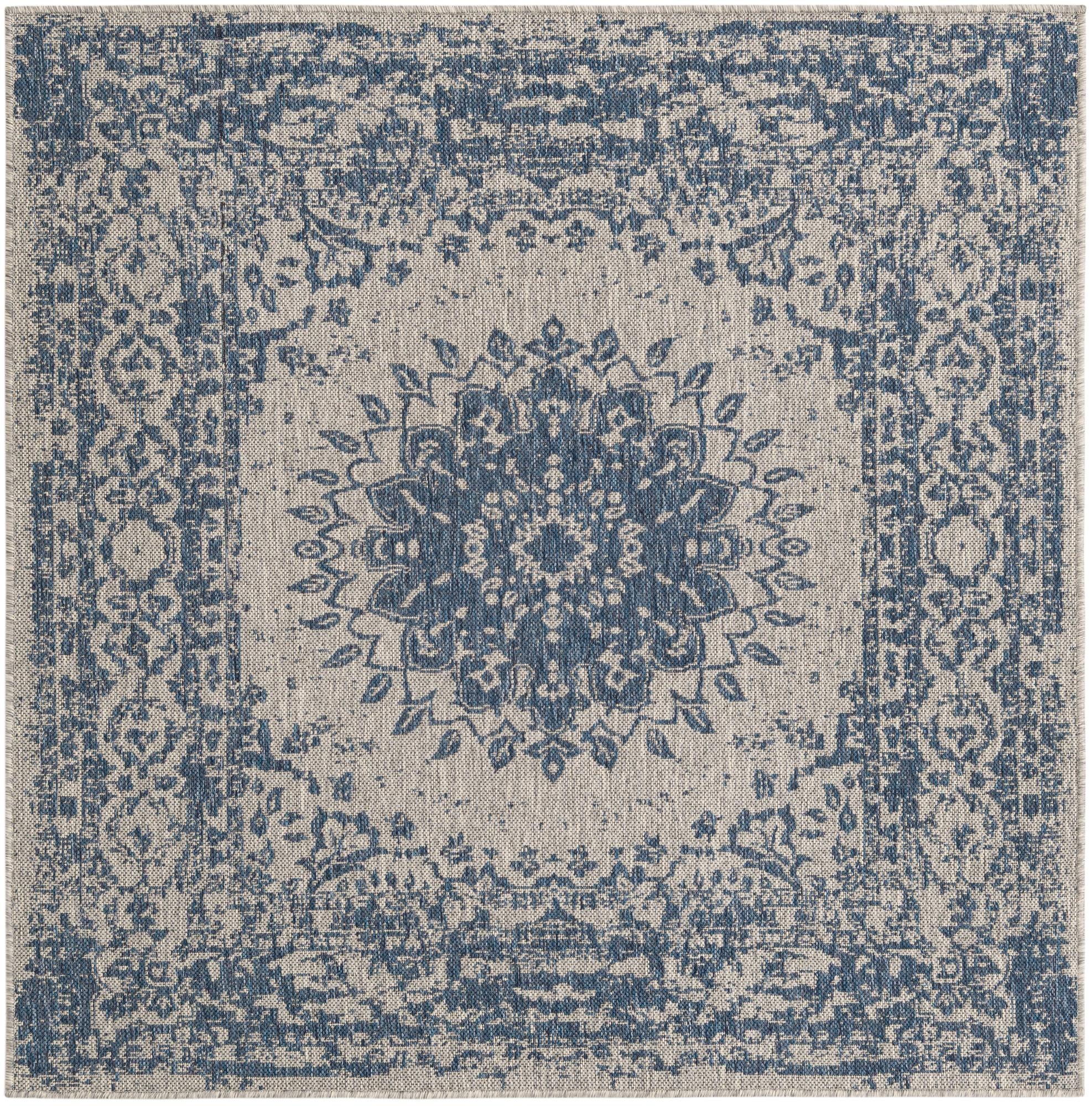Primary image  5' 3 x 5' 3  Washable Traditional Indoor / Outdoor Square Rug