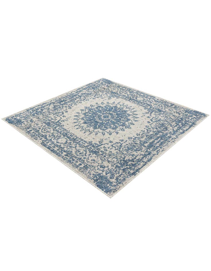 Detail image of  5' 3 x 5' 3  Washable Traditional Indoor / Outdoor Square Rug