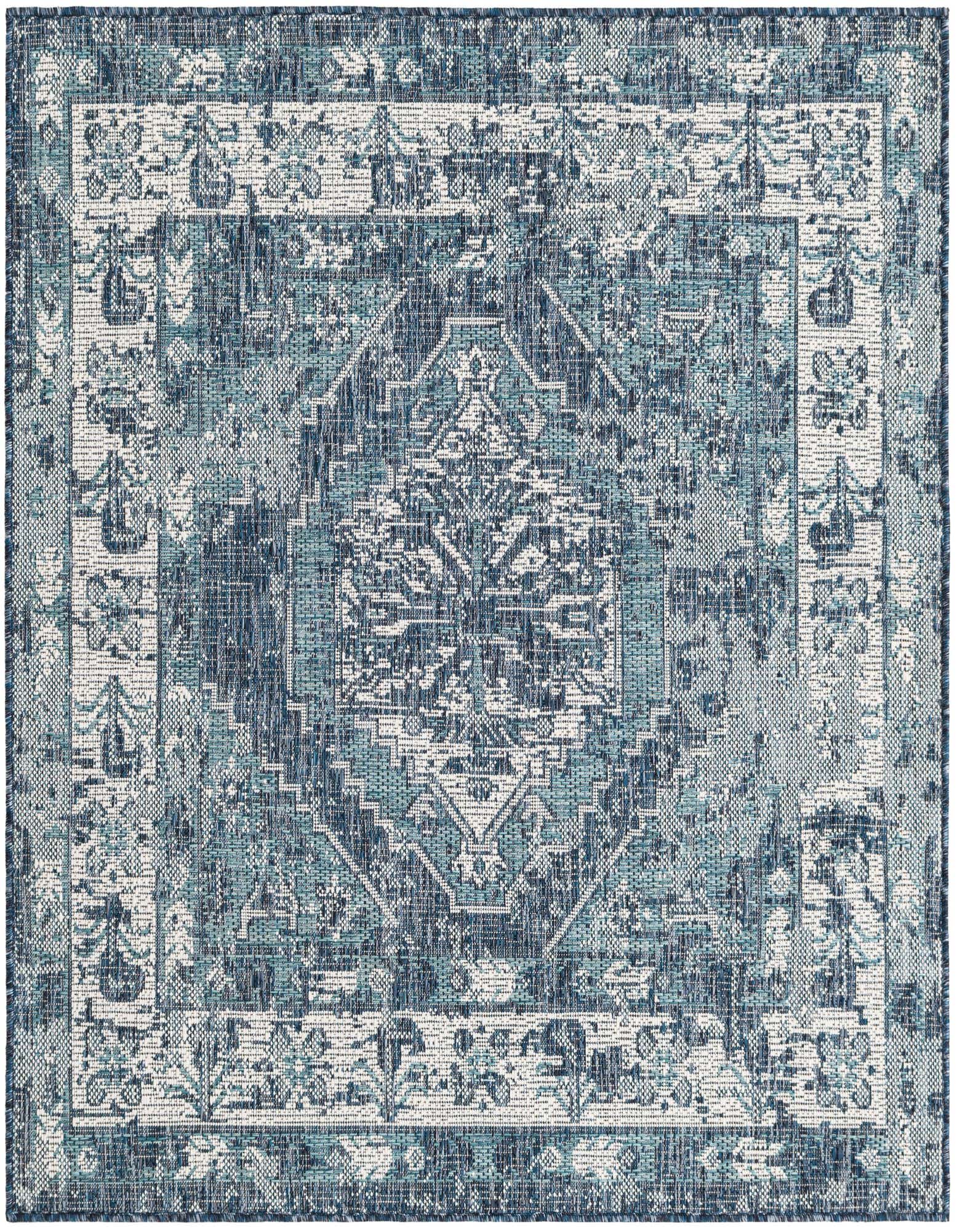 Primary image  4' x 4'  Washable Traditional Indoor / Outdoor Square Rug