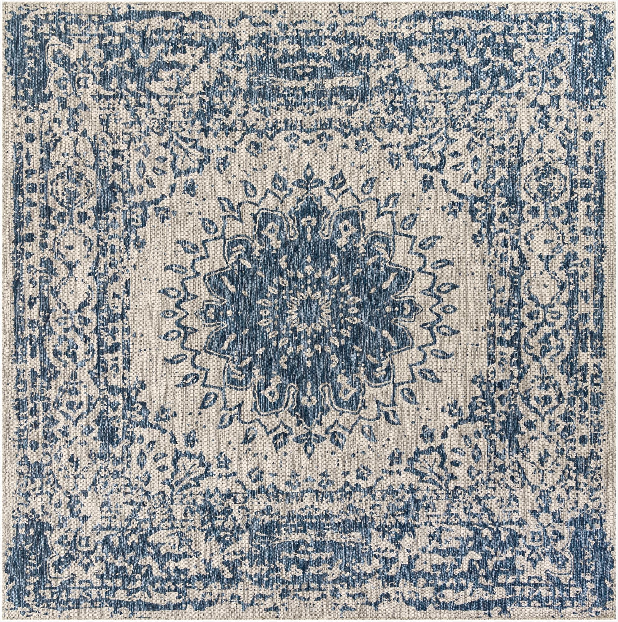  10' x 10'  Washable Traditional Indoor / Outdoor Square Rug