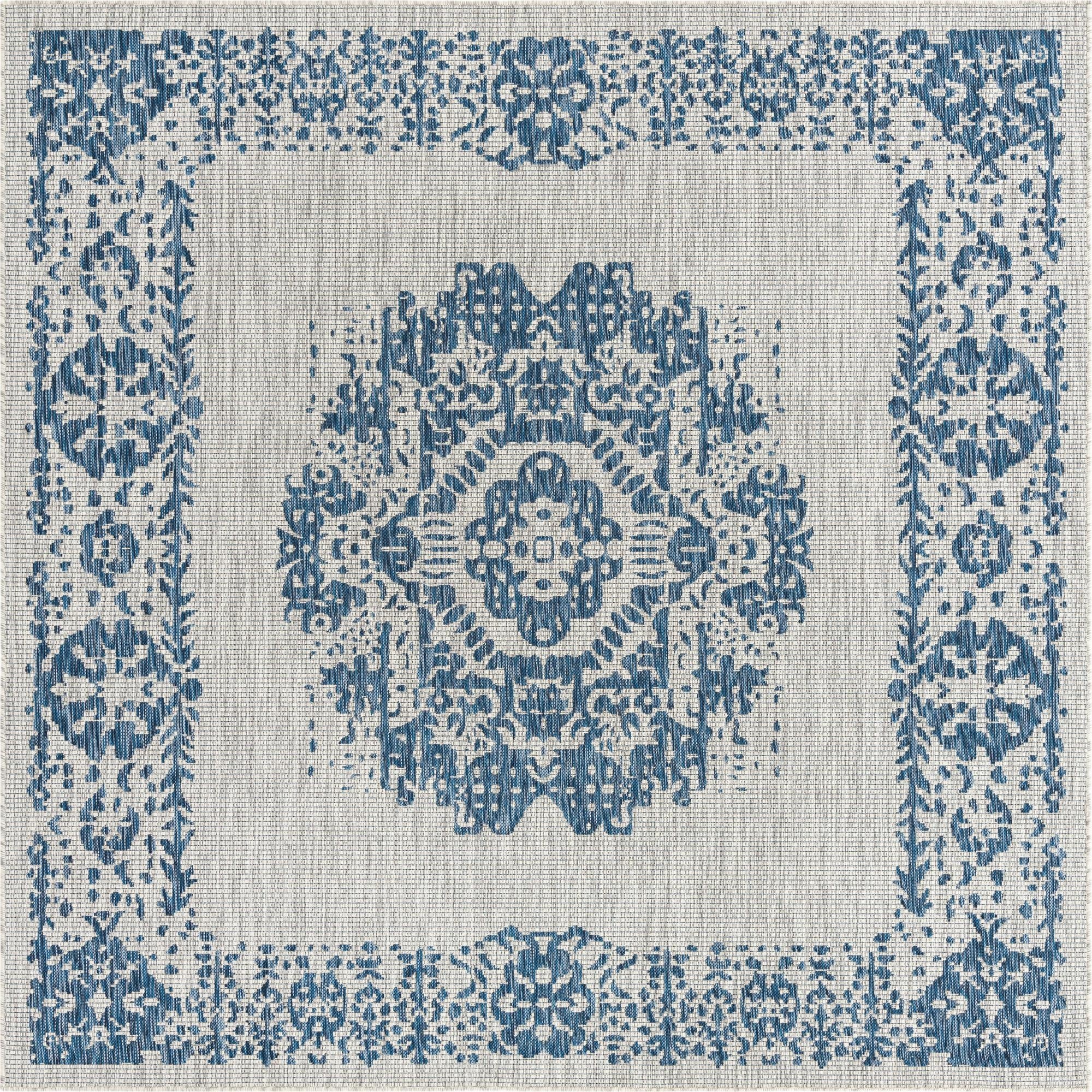Primary image  7' 10 x 7' 10  Washable Traditional Indoor / Outdoor Square Rug