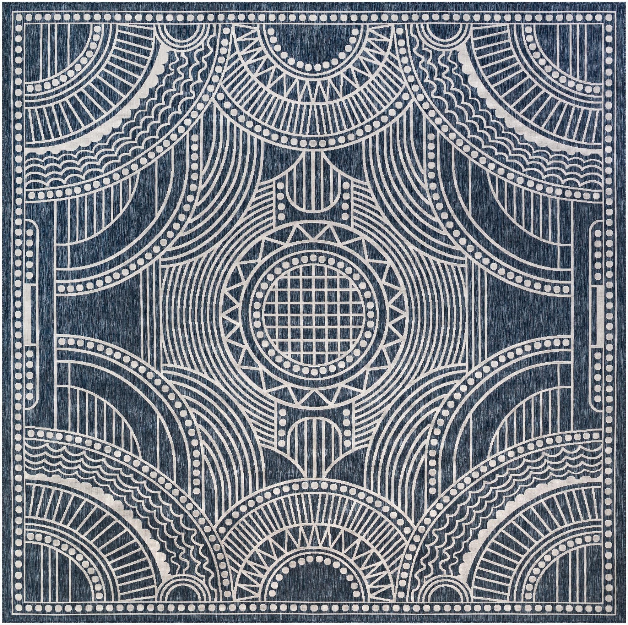  13' x 13'  Washable Traditional Indoor / Outdoor Square Rug
