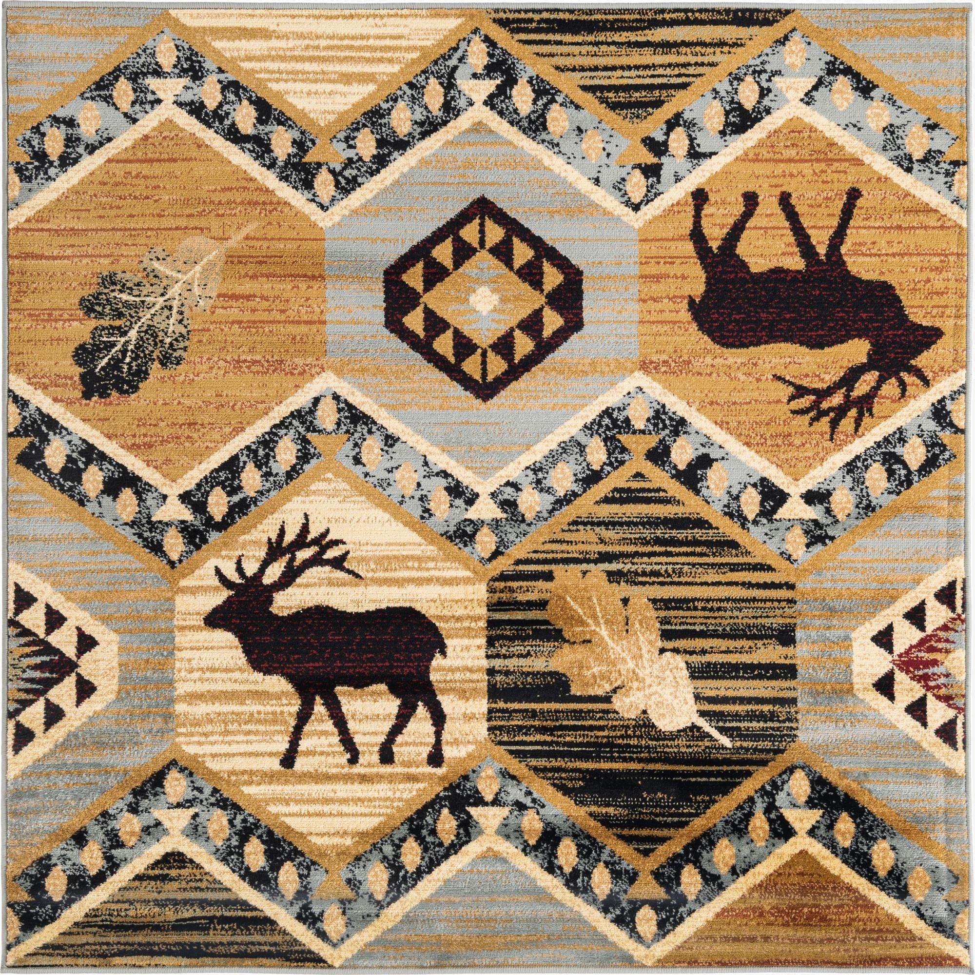  5' 3 x 5' 3 Pioneer Square Rug