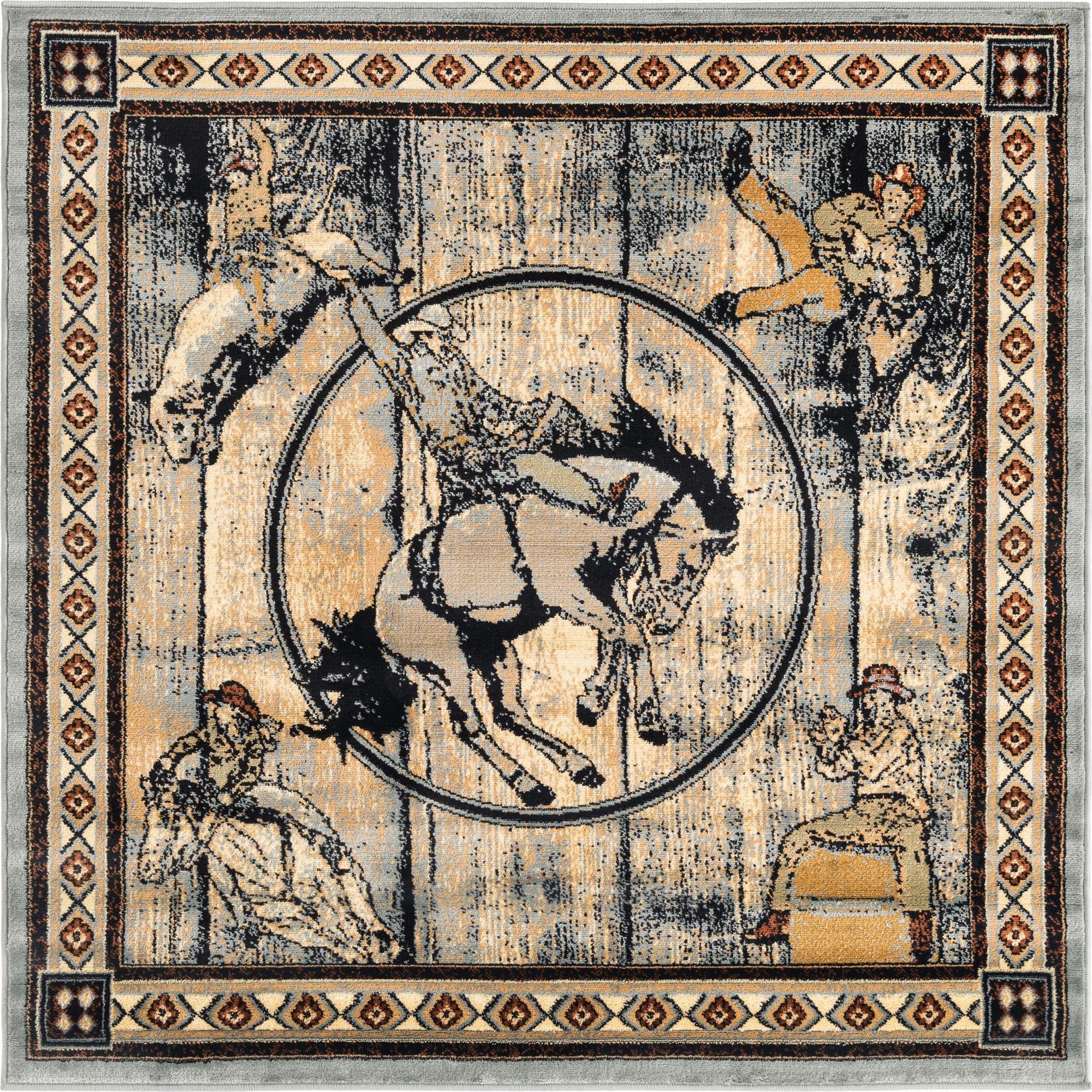  5' 3 x 5' 3 Pioneer Square Rug