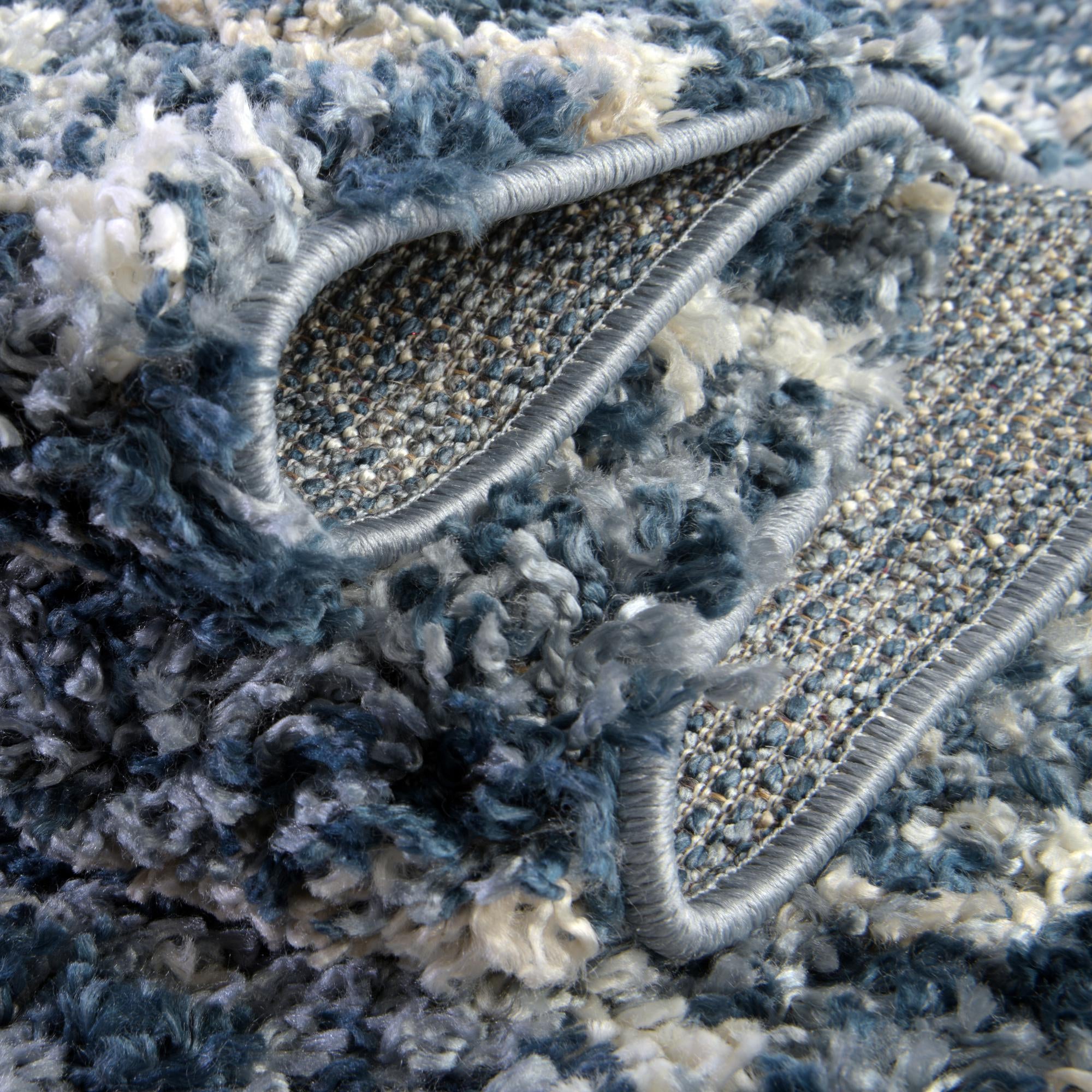 RugRu アイボリー ネイビー Wool Shaggy Rug 140×200 RugRu アイボリー ネイビー Wool Shaggy Rug 140×200 ラグ