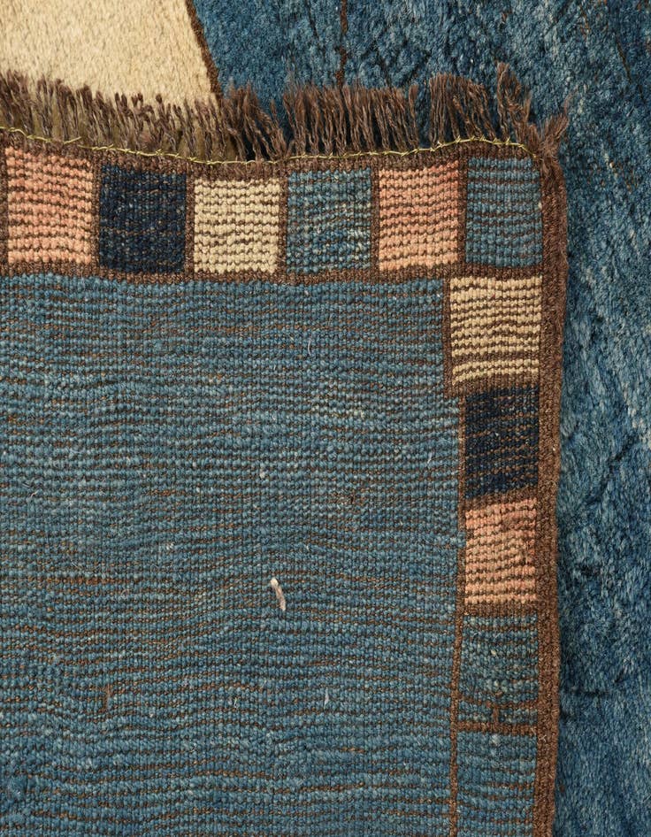 Detail image of  3' 8 x 4' 2  Hand Knotted Shiraz Persian Wool Square Rug