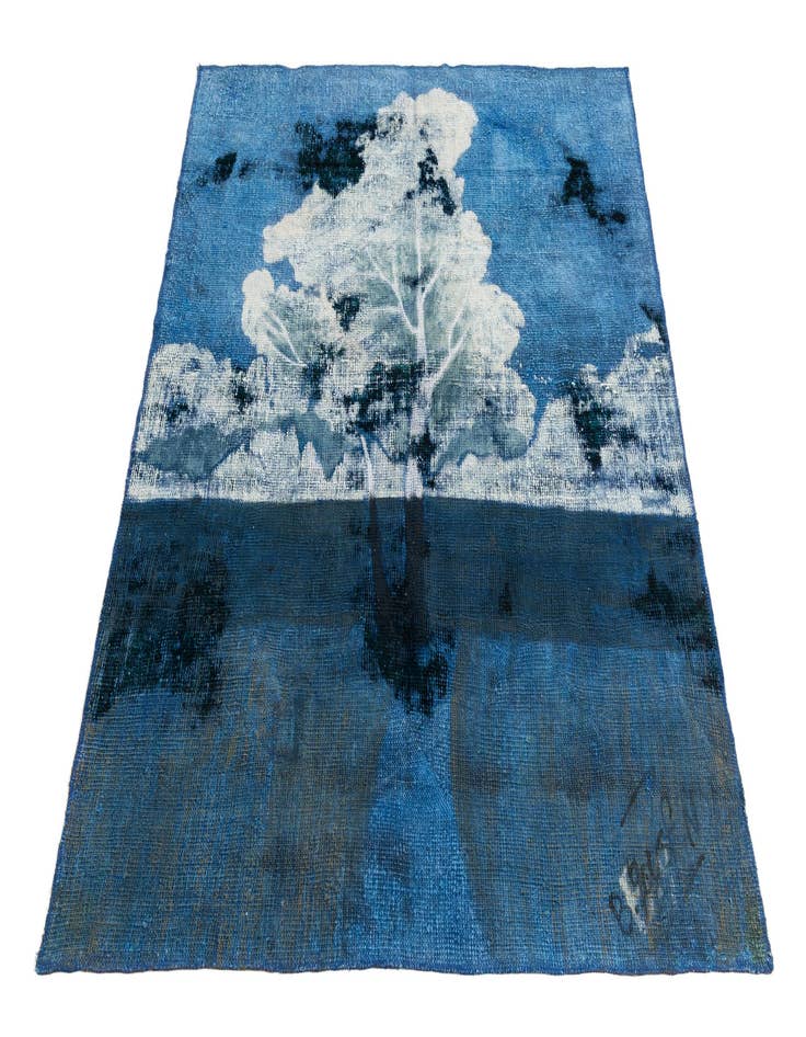 Detail image of  4' 8 x 5' 2  Hand Knotted Ultra Vintage Persian Wool Square Rug