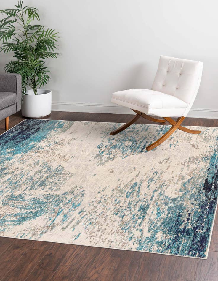 9' 10 x 9' 10  Washable Vivid Square Rug