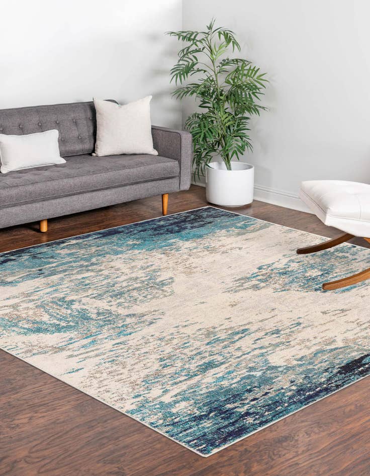 9' 10 x 9' 10  Washable Vivid Square Rug