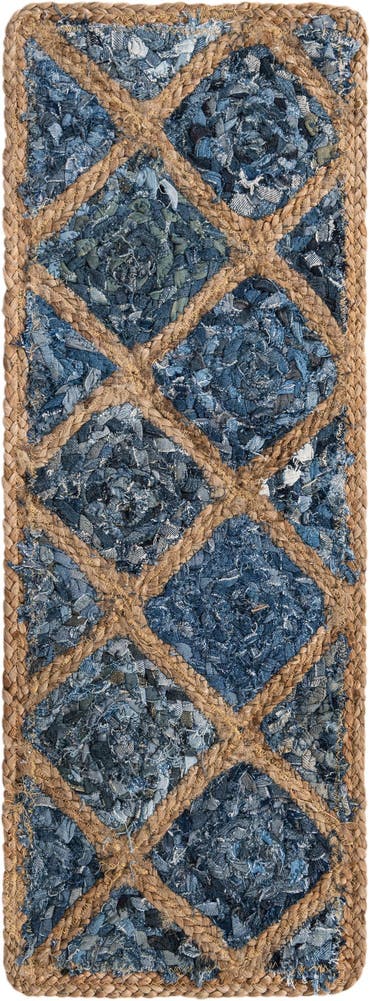  0' 9 x 2' 6  Hand Braided Jute Stair Rug