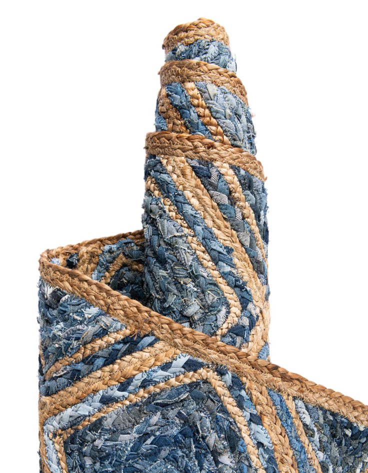 Detail image of  1' 2 x 10'  Hand Braided Jute Table Runner Rug