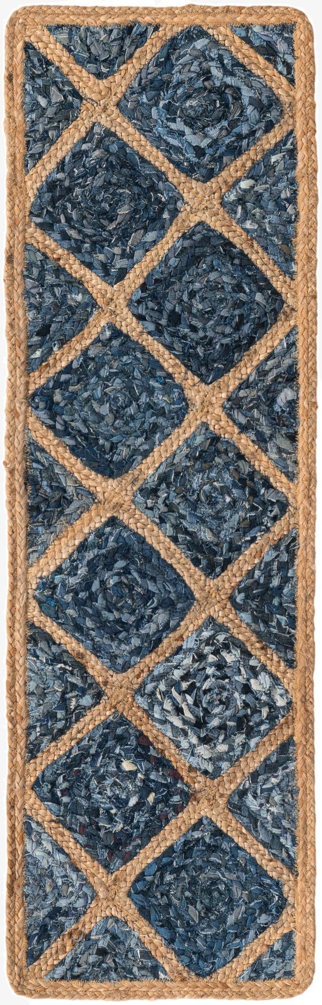  1' 2 x 4' 1  Hand Braided Jute Table Runner Rug