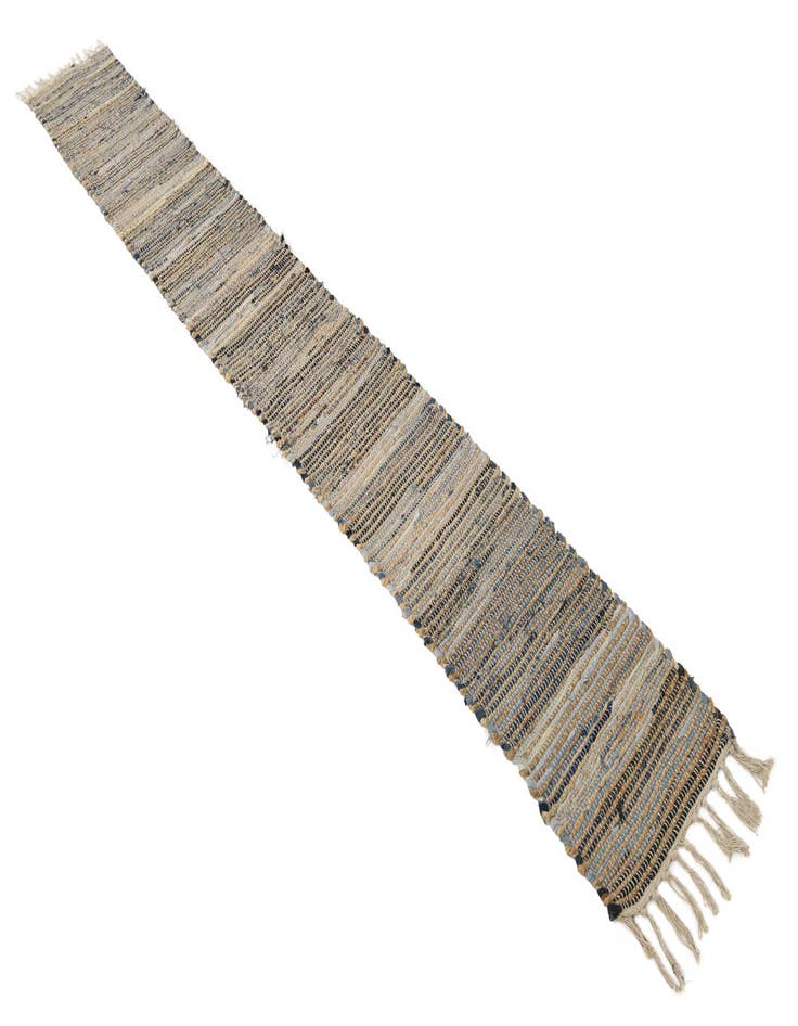 Detail image of  1' 2 x 10'  Hand Woven Chindi Jute Table Runner Rug