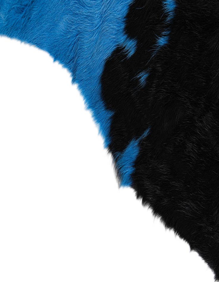 Detail image of  5' 10 x 6' 1 Cowhide Leather Table Runner Rug