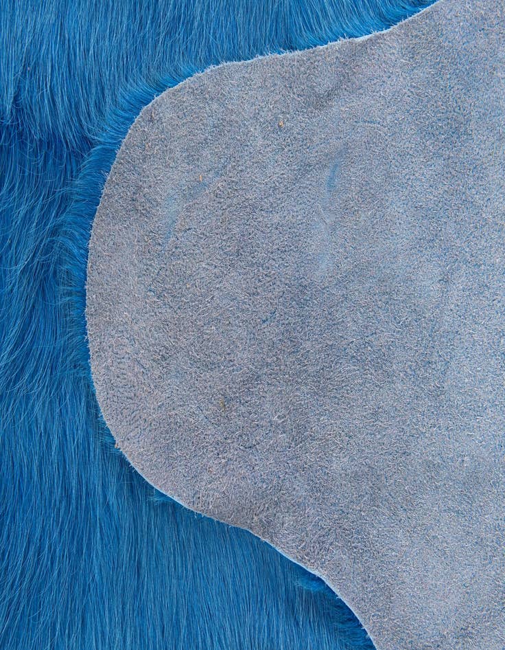 Detail image of  5' 10 x 6' 1 Cowhide Leather Table Runner Rug