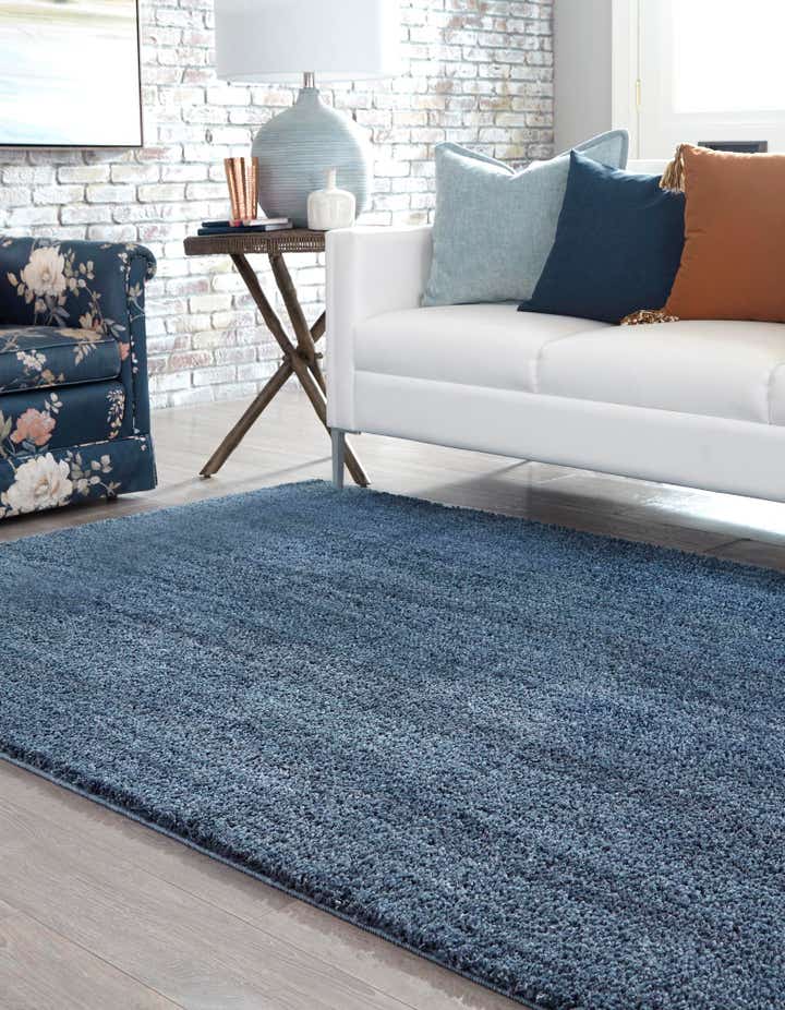 Blueberry Blue 2' x 3' Jill Zarin Shaggy Chic Rug | Rugs.com