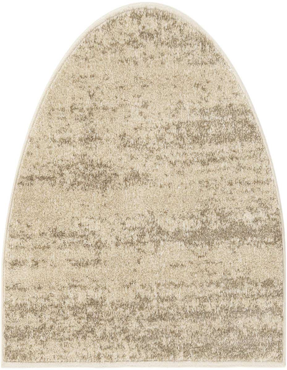 Bone beige hearth rug with subtle horizontal striations, ideal for a fireplace or entryway.