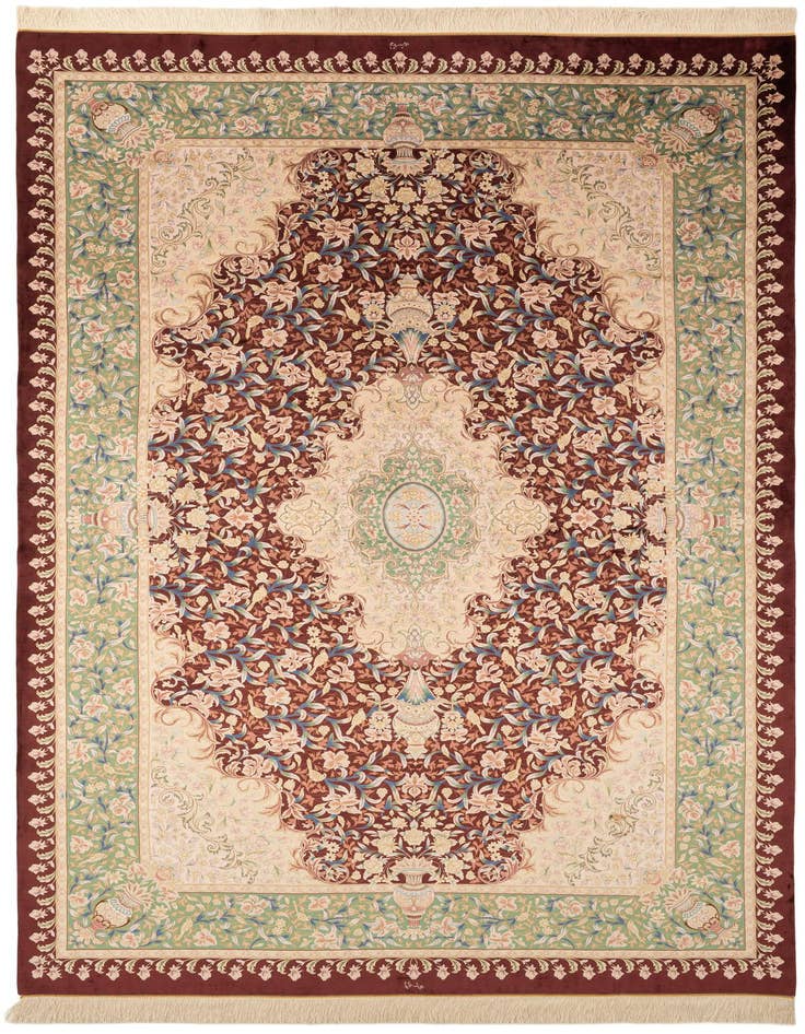 Detail image of  6' 1 x 9' 10 Ghom Design Rug