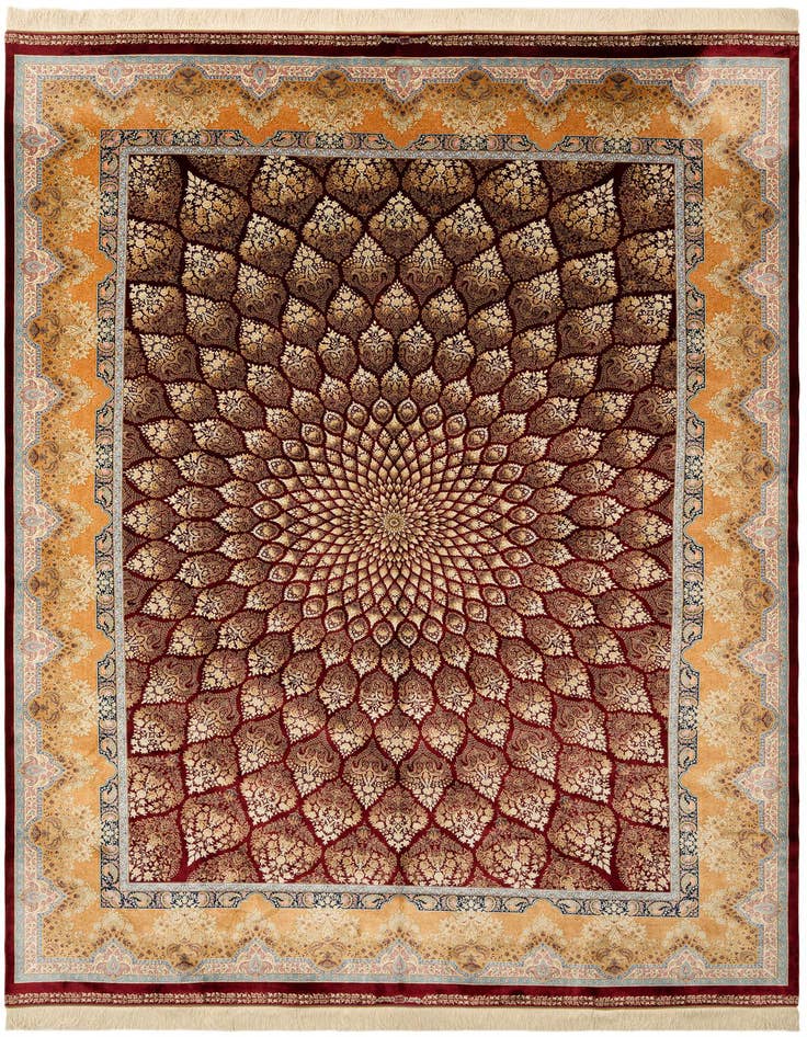 Detail image of  8' x 11' 5 Ghom Design Rug