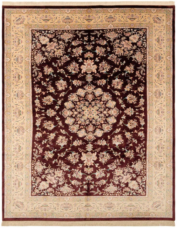 Detail image of  6' 2 x 10' Ghom Design Rug