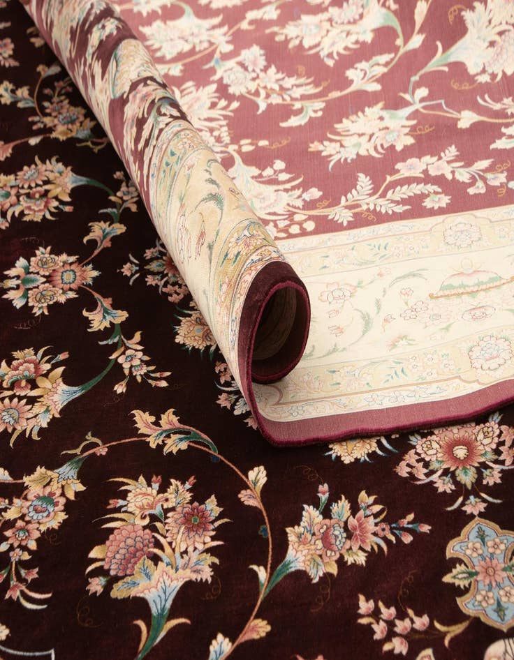 Detail image of  6' 2 x 10' Ghom Design Rug