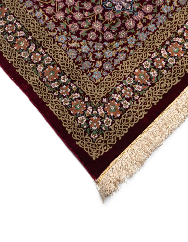 Detail image of  2' 7 x 4' 2 Ghom Silk Rug