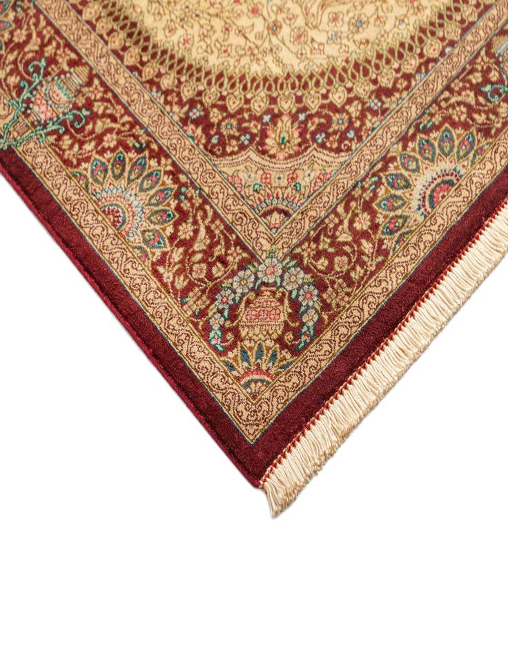 Detail image of  2' 7 x 4' Ghom Silk Rug