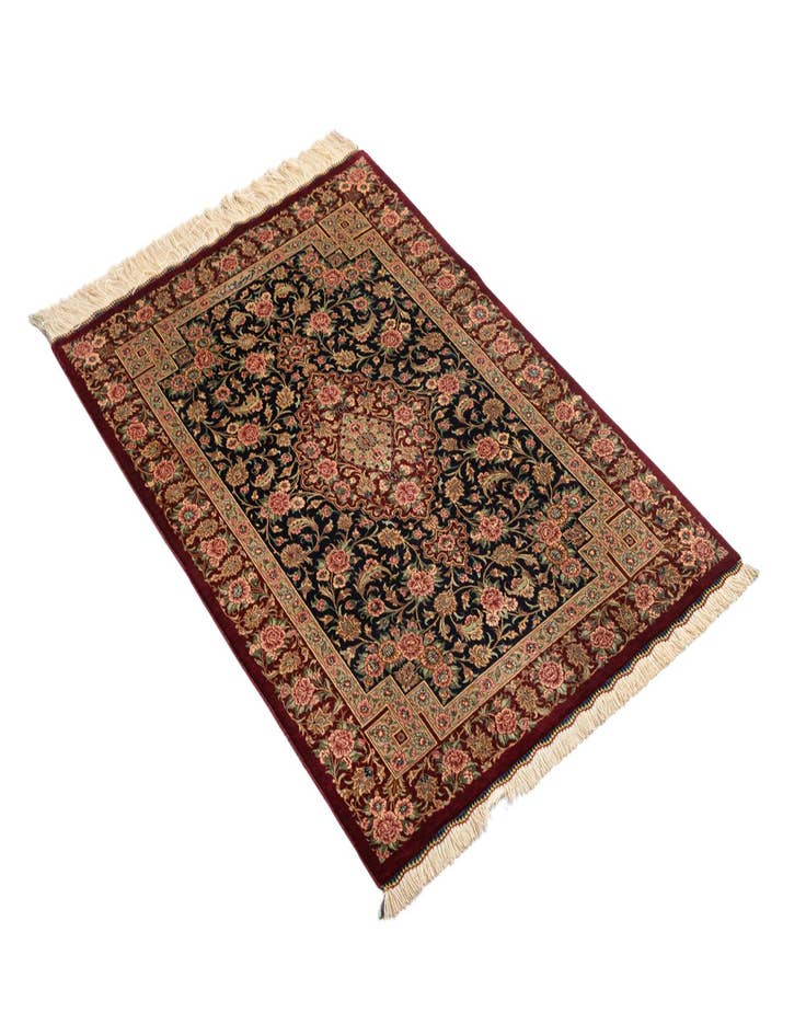 Detail image of  2' 7 x 4' Ghom Silk Rug