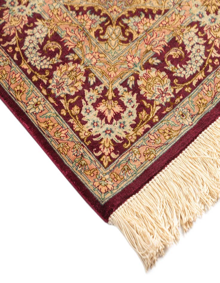 Detail image of  3' 4 x 4' 10 Ghom Silk Rug