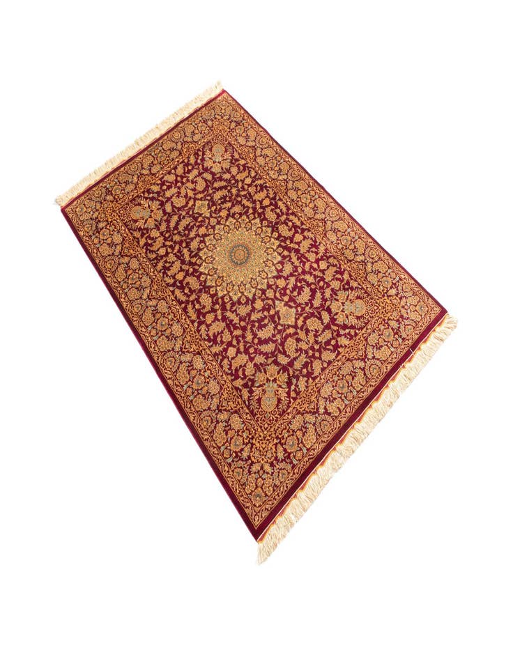 Detail image of  3' 3 x 4' 11 Ghom Silk Rug