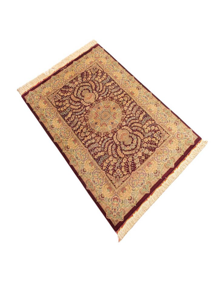 Detail image of  3' 3 x 4' 10 Ghom Silk Rug