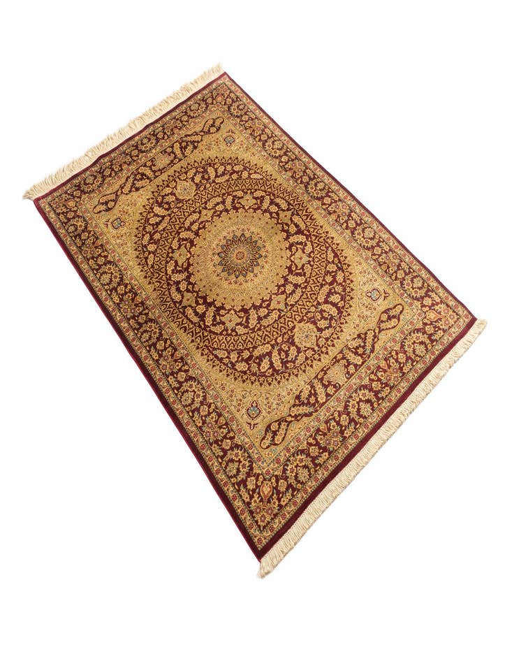 Detail image of  3' 3 x 4' 11 Ghom Silk Rug