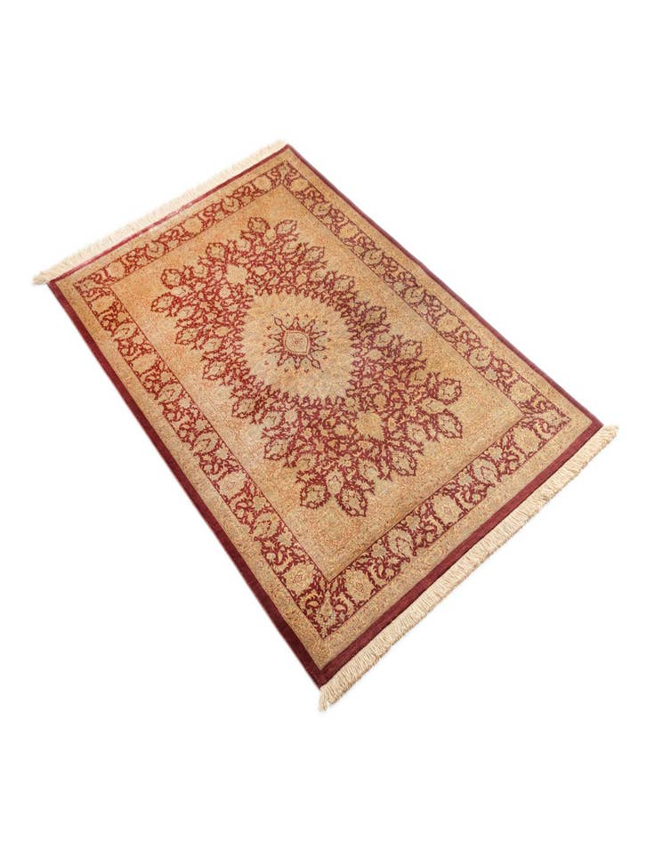 Detail image of  3' 3 x 4' 11 Ghom Silk Rug