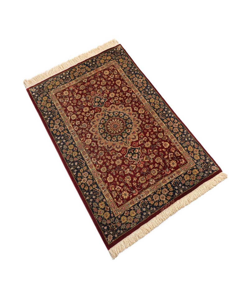 Detail image of  2' 7 x 3' 11 Ghom Silk Rug