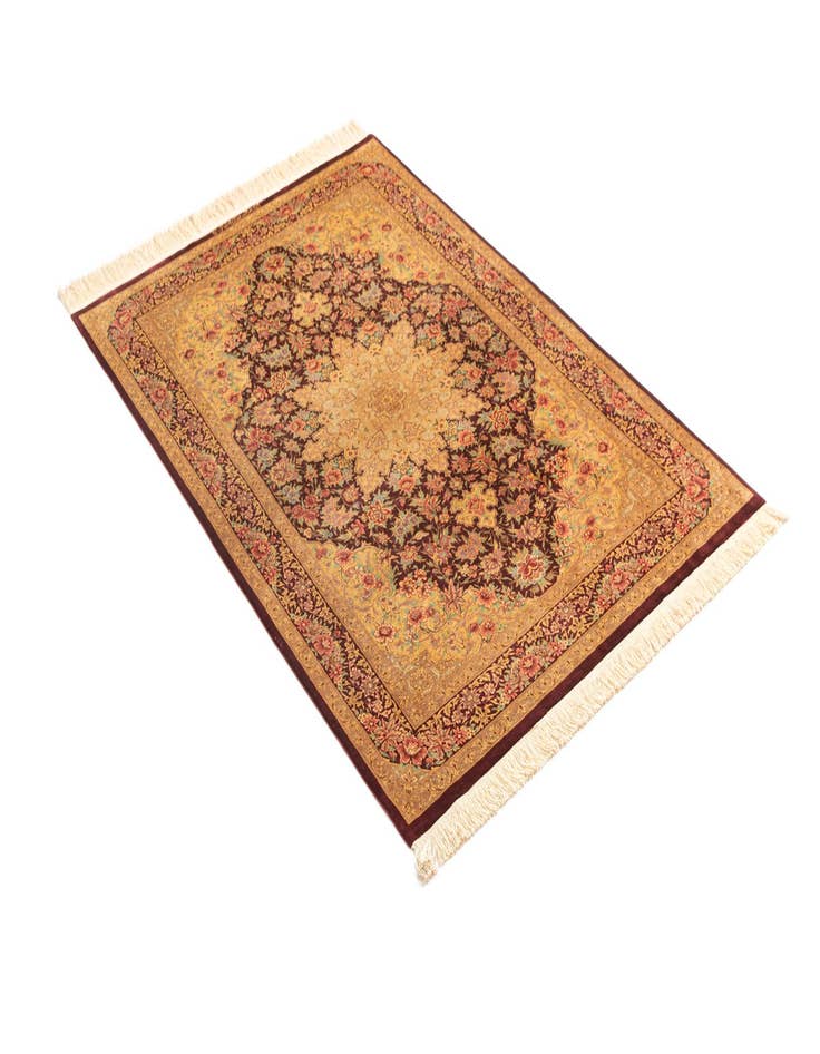 Detail image of  3' 4 x 5' 1 Ghom Silk Rug