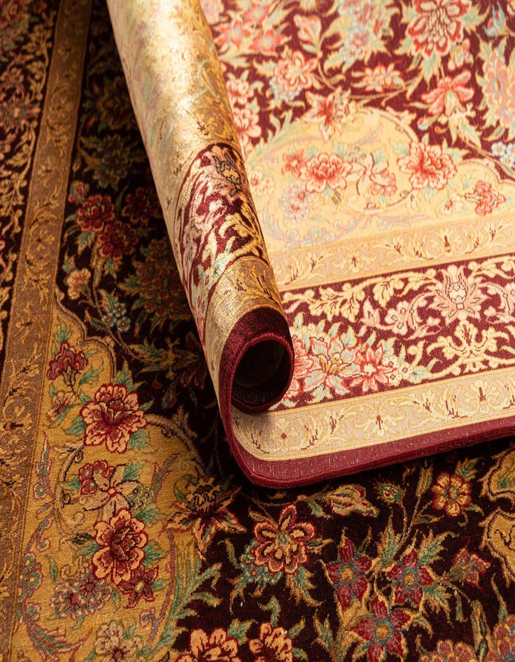 Detail image of  3' 4 x 5' 1 Ghom Silk Rug