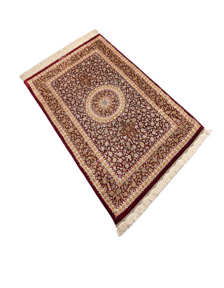 Detail image of  3' 3 x 5' 1 Ghom Silk Rug