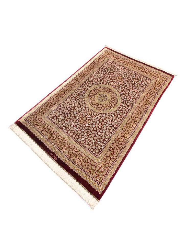 Detail image of  4' 5 x 6' 8 Ghom Silk Rug