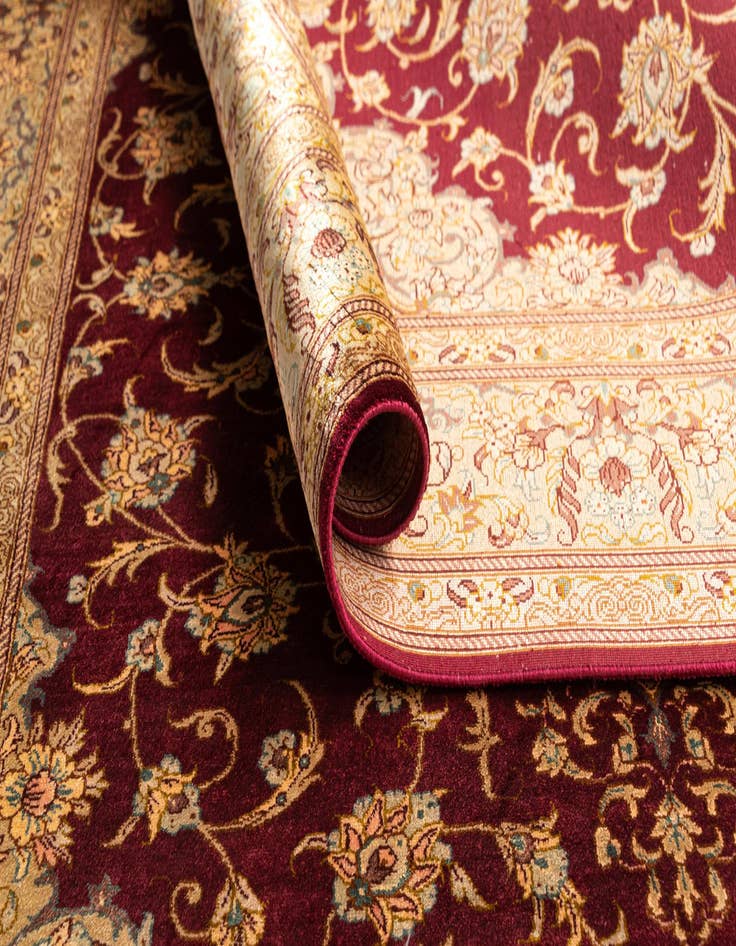 Detail image of  3' 4 x 4' 11 Ghom Silk Rug