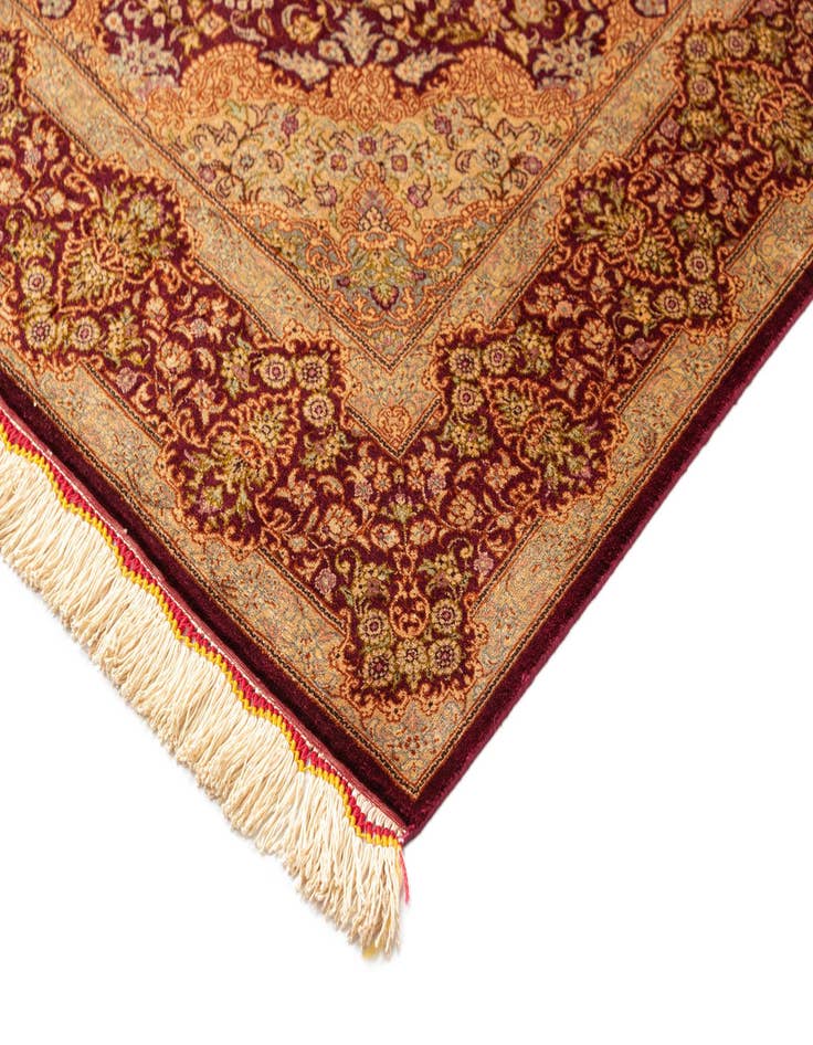 Detail image of  3' 4 x 4' 11 Ghom Silk Rug