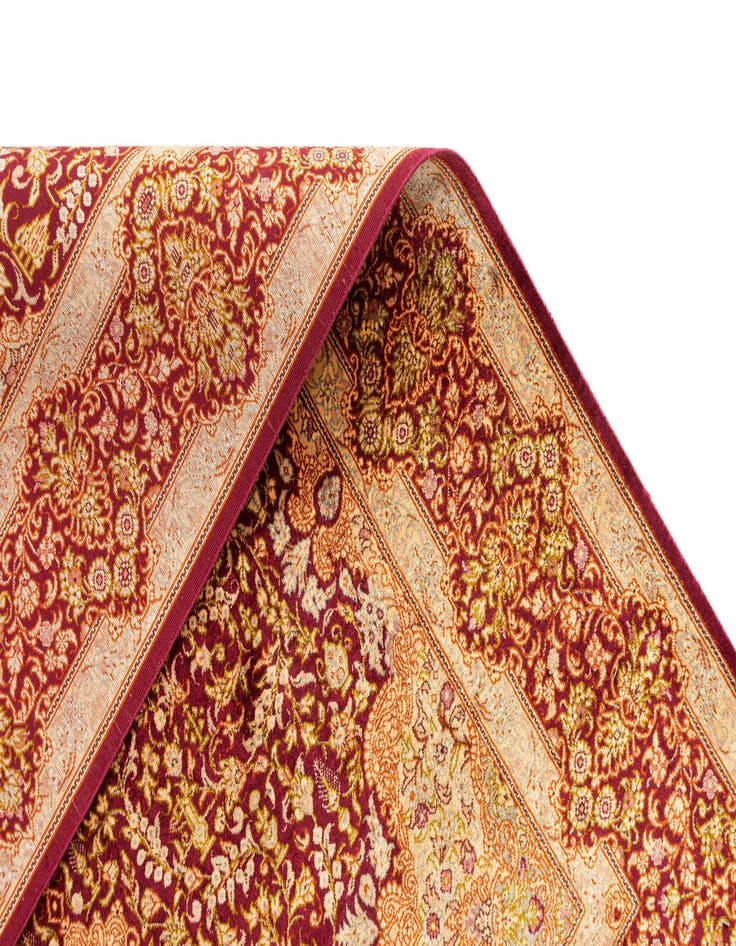 Detail image of  3' 4 x 4' 11 Ghom Silk Rug